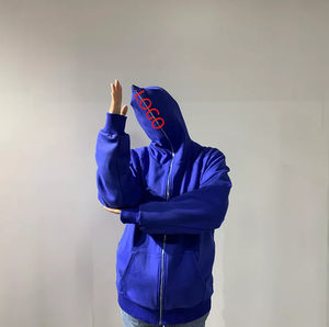 Thermal Custom Logo High Quality 500gsm Heavy Weight 100% Cotton Oversized Sun Faded Acid Wash Zip up Rhinestone Hoodie - Product Image 6