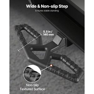 Universal Rear Bumper Guard <b>Protector</b> Wide Non-Slip Tow Hitch <b>Step</b> for 2 Inch Receiver 350 LBS Load Cargo Control Accessories - Product Image 5