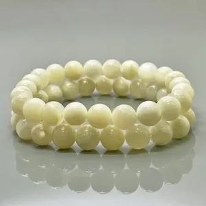 Natural White Moonstone 8mm Smooth Round AA Grade Gemstone Beads <b>Stretch</b> <b>Bracelet</b> Healing Jewelry Wholesale - Product Image 1