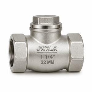 Filtre à sédiments fileté en acier inoxydable robuste de 32 mm (1-1/4 pouce) type Y avec clapet anti-retour NRV pour eau, huile, gaz et air - Product Image 1