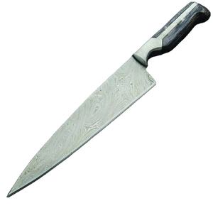 Cuchillo de Chef Jexmoo Personalizado Hecho a Mano con Hoja de Acero de Damasco de 8 Pulgadas, Mango Elegante y Funda de Cuero - Regalo para Chef - Product Image 1