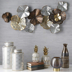 Compre diseños únicos de arte mural metálico decorativo hecho a mano para la decoración de paredes de la sala de estar en interiores de casas modernas. Jarrones metálicos. - Product Image 5