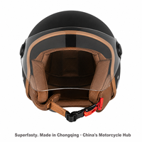 Casque de moto demi-face de haute qualité pour adolescents avec double visière en ABS, réglable pour la conduite urbaine, utilisable en toutes saisons