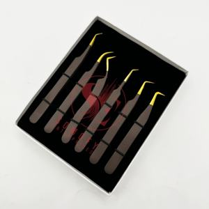 Pinzas de pestañas profesionales de acero inoxidable con logotipo personalizado, Etiqueta Privada, punta de fibra de 45/75/90 grados, producto sostenible duradero - Product Image 4