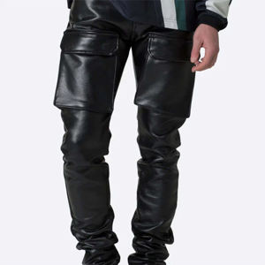 Pantalon en cuir de haute qualité professionnel à prix de gros, fabriqué en cuir de la meilleure qualité, pantalon pour hommes. - Product Image 4