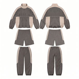 2025 Casual Summer Windbreaker Tracksuit 100% Nylon <b>Men</b> <b>Zip</b> up Three Piece <b>Jacket</b> Trouser and Shorts Set Unisex - Product Image 2