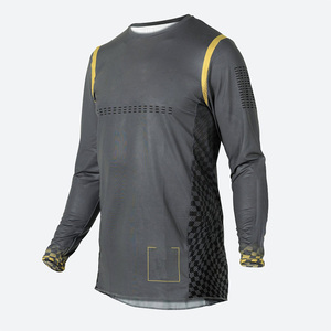 Custom Unisex Motocross Jersey Full Sleeve Plus Size Winter Grey Yellow Sublimation Print Quick Dry Riding <b>Shirt</b> OEM <b>Motorcycle</b> - Product Image 4