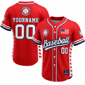 เสื้อเบสบอลตาข่ายแบบสั่งทำพิเศษ เสื้อเบสบอลปักชื่อแบบติดกระดุม - Product Image 1