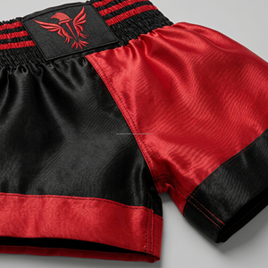 Pantalones Cortos de Boxeo Personalizados para Hombre, de Color Combinado, en Satén Premium de Poliéster/Algodón, Duraderos y Transpirables, para Kickboxing, Venta al Por Mayor, con Logotipo Muay - Product Image 5