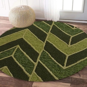 Alfombra de lana moderna y elegante, alfombra de pelo de bucle texturizado a mano, lavable, minimalista, acento para el hogar, para dormitorio, oficina, uso de Picnic - Product Image 5