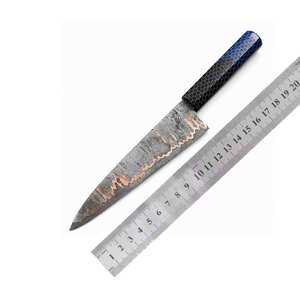 Couteau de chef japonais VG10 de haute qualité, 8 pouces, nouvelle conception, 33 couches d'acier cuivre et damas, avec manche en résine - Product Image 6