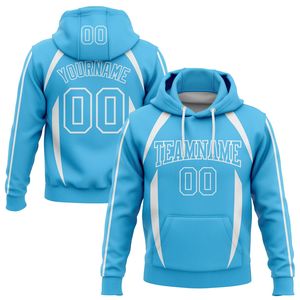 Sweat à capuche personnalisé pour homme, noir et blanc, sublimation polyester, style sportif décontracté, vêtement d'automne avec poche pour nom et numéro - Product Image 2