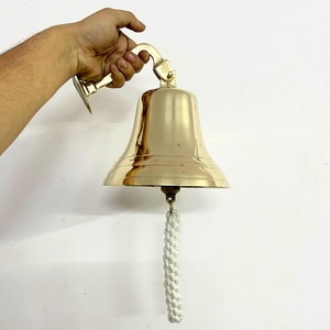 Ship Brass Bell Pure Finish Well Bell Premium Brass Bell Ideal For Nautical Homes Temple Garden Outdoor And <b>Gift</b> Decoration - Product Image 1