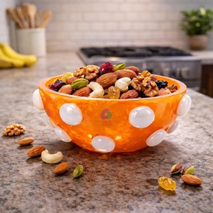 Tazón de Resina Hecho a Mano, Libre de BPA, para Servir Frutas, Bocadillos, Ensaladas, Dulces, Frutos Secos, Decoración de Mesa, Hogar de Lujo - Product Image 1