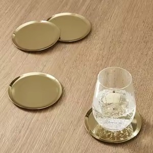 Handmade Metal <b>Coaster</b> <b>Set</b> Decorative Beverage <b>Coasters</b> for Modern Home and Dining Table Styling - Product Image 6
