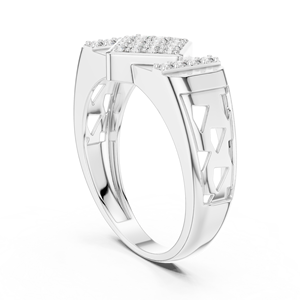 TRENDY CUT LAB GROWN DIAMOND RHODIUM PLATED LUXURY <b>RING</b> <b>SET</b> 18KT SOLID WHITE <b>Gold</b> Engagement Wedding GIFTING DAILY OFFICE USE - Product Image 3