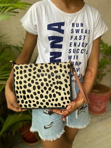 กระเป๋าถือหนังวัวพิมพ์ลายสัตว์แท้คุณภาพสูง, คุณภาพพรีเมียมกระเป๋าถือหนังวัว100% อเนกประสงค์ใส่ข้อมือได้มาก - Product Image 5