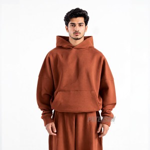 Sweat à capuche oversize en molleton brossé 500 GSM personnalisé, style streetwear lourd pour les détaillants de vêtements et les marques de mode - Product Image 6