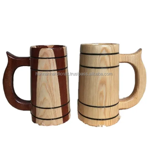 Taza de café y cerveza de madera Medieval de estilo guerrero con asa Taza de madera vikinga Vaso Taza de café y té de INDIA - Product Image 1