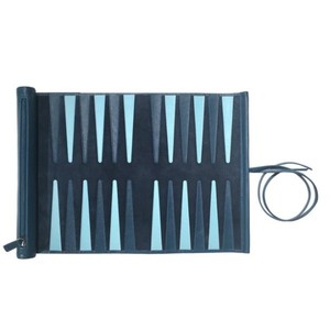 2026 New Style Customized Handmade Portable <b>Smart</b> Soft Foldable Traveling Genuine PU Leather Roll-up Backgammon Luxury <b>Game</b> Set - Product Image 6