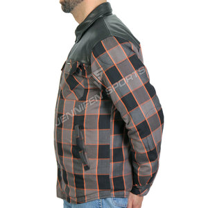 เสื้อเชิ้ตอะรามิดสำหรับผู้ชาย ป้องกันลมสำหรับขี่มอเตอร์ไซค์ ไซส์ใหญ่ ระบายอากาศได้ดี บุซับในอย่างดี เหมาะสำหรับการขี่ทัวร์ริ่ง ผ้าฟลานเนล ปรับแต่งได้ทุกแบบ - Product Image 2