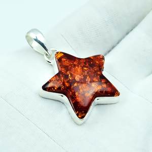 จี้รูปดาวอำพันบอลติกสไตล์โบฮีเมียน เงินแท้ 925 เครื่องประดับทำมือ สร้อยคออำพันธรรมชาติสำหรับผู้หญิง - Product Image 5