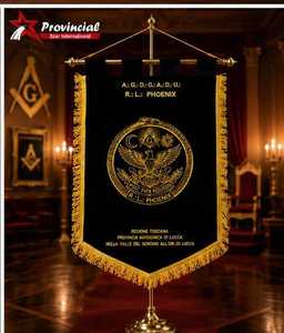 Banderín de Escudo Familiar Bordado a Máquina con Hilo Dorado, Insignia de Terciopelo con Flecos, Regalo Promocional, Estrella Provincial - Product Image 4