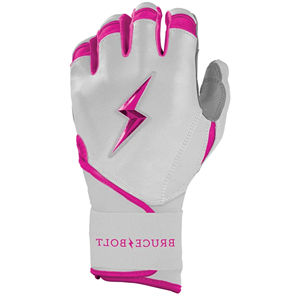 ถุงมือตีเบสบอล Bruce-Bolt สีขาวชมพู หนัง CABRETTA แท้ 100% แบบข้อมือยาว สำหรับผู้ใหญ่ ทั้งชายและหญิง ใช้สำหรับฝึกซ้อม - Product Image 5