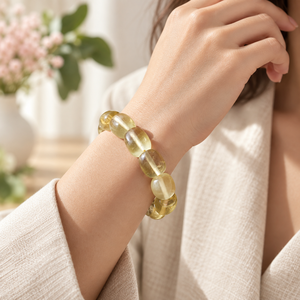 Pulsera de Cuentas de Ámbar Báltico Natural, Ovalada, en Tono Dorado, Joyería de Piedras Semipreciosas, Regalo para Mujer, SoulWise N/A - Product Image 5