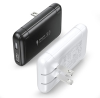 Chargeur mural ultra-fin HNT 30W 18W, 1,6 cm, super fin, USB C PD & QC 3.0, adaptateur secteur double port, prise US pliable pour iPhone