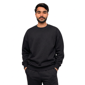 Wholesale custom tonal embroidery sweatshirt with puff print and boxy sweatshirt for US online brands - Product Image 3
