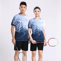 Ensemble uniforme de tennis, badminton et tennis de table respirant à manches courtes imprimé pour adultes, grande taille, unisexe, séchage rapide, personnalisable