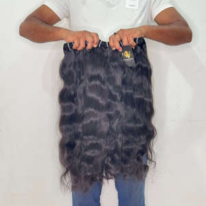 Extensiones de Cabello Humano Indio sin Procesar al por Mayor, Cabello Virgen Brasileño con Cutícula Alineada - Product Image 1