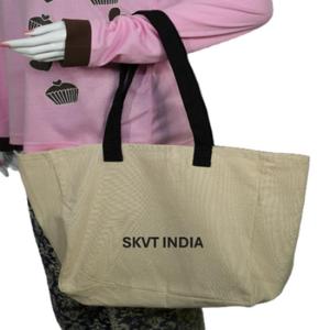 Wholesale Recyclable Large Organic Cotton Canvas Tote Bag Reusable Shopping Zipper Customizable Logo Silk Screen Printed Daily - Product Image 6