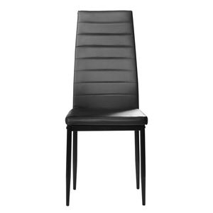Set di 6 Eleganti Sedie da Pranzo Nere con Schienale Alto e Texture a Strisce, Codice di Ricambio Assemblato BSTWCEZKMG - Product Image 4