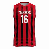 Jersey Voli Sublimasi Custom Unisex Tanpa Lengan Kerah Bulat Menyerap Keringat Bernapas Cepat Kering Atletis 100% Poliester