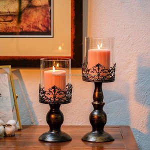 Linterna de cristal colorida, diseño de lámpara pequeña de varios tamaños, el mejor para mesa, decoración para el hogar y la boda, soporte de Pilar, lámparas de vela baratas - Product Image 6