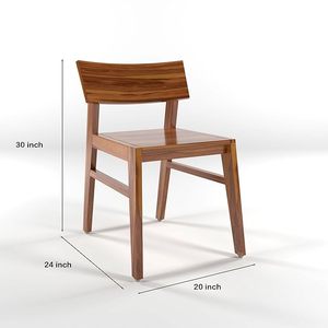 Ensemble de 2 chaises de salle à manger en bois de rose massif de qualité supérieure avec finition teck brun rustique, chaises en bois durables pour salle à manger, salon - Product Image 4