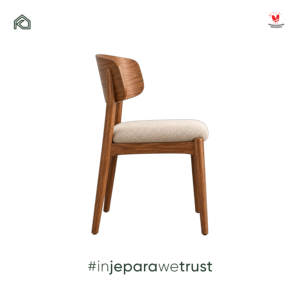 Silla de Comedor Moderna de Mediados de Siglo, de Madera de Teca, con Cojín de Tela Crema, para Muebles de Hotel, Restaurante o Villa de Lujo - Product Image 5