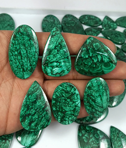 Vente en gros de cabochons en malachite naturelle, pierres brutes ovales/coussin/goutte, véritables bijoux en malachite naturelle, 20-40mm, 5-15g - Product Image 6