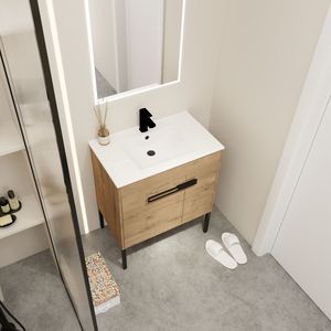 Mobile Bagno Sospeso da 30 Pollici con Lavabo, Design Flottante, 30*18 00330IMO 1 (Imballaggio KD) - Product Image 4