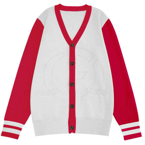 OEM 2026 <b>Custom</b> Manufacturer Eco-Friendly Simple V Neck Long Sleeve All Sorority Embroidery Knitwear Sweater Cardigan Single - Product Image 2