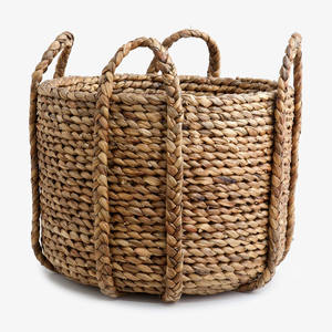 Cestas cilíndricas de jacinto de agua para almacenamiento y decoración, organizador para fiestas navideñas - Product Image 6