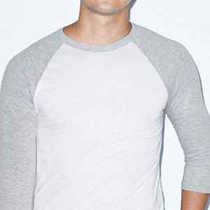 Fashion <b>raglan</b> sleeve t shirt cotton stretch material plain and printed options available ideal for gym casual and sports wear - Product Image 3