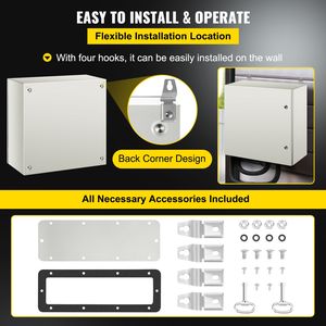 Armadio Elettrico in Metallo NEMA 4X 24x24x12FT IP66 Resistente ad Acqua e Polvere per Uso Esterno e Interno con Livello di Protezione IP65/IP67 - Product Image 3