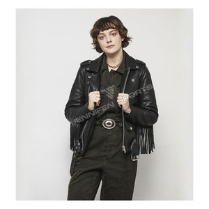 Custom Slim Fit Women's Black Motorcycle Foam Motorcycle Leather <b>Jacket</b> With Fringes Women's Leather <b>Biker</b> <b>Jacket</b> - Product Image 4