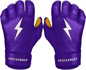 LOW MOQ Custom Professional Manufactures High Quality Bruce Bolt Cowhide Leather Left Hand Durable Baseball Batting Gloves - Product Image 1