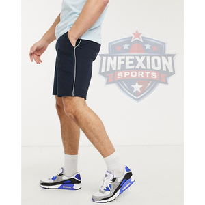 Pantalones Cortos Bermuda de Algodón de Color Sólido para Hombre con Raya Lateral y Cintura Elástica para Uso Casual - Product Image 4