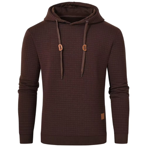 Nouveau style – Sweat à capuche en coton/polyester pour homme, tricot gaufré, manches longues, bas élastique, thermique, streetwear pour garçon - Product Image 4