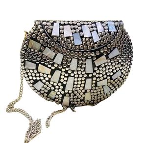 Nuevo estilo personalizado mujer señora moda latón fregona Metal perla embrague monedero artesanía caja embrague madre de perla monedero para mujer - Product Image 1